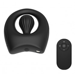 Melek Penis Ring, 10 Vibration Modes, Remote Control, Liquid Silicone, Magnetic USB, Black, Mighty Warrior  6427885003126 Gyűrűk Gyűrűk