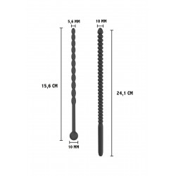 Ribbed Penis Dilator Set 2 pcs Black 8713221834294 Húgycsőtágító
