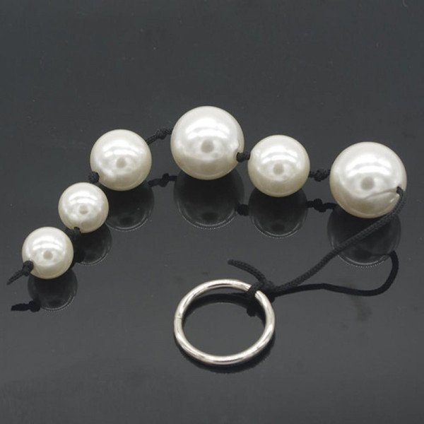 Anal Beads Pearl String, White, 25 cm, 6427885005977 Gésagolyók