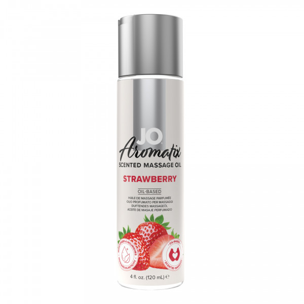 System JO - Aromatix Scented Massage Oil Strawberry 120 ml 796494401293 Masszázs