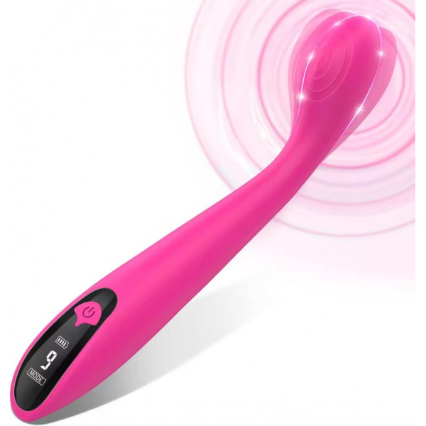 Lily Vibrator, 9 Vibration Modes, LCD Screen, Silicone, Magnetic USB, Pink, 19.5 cm, Velvet Obsession 6427885002648 Multifunkciós