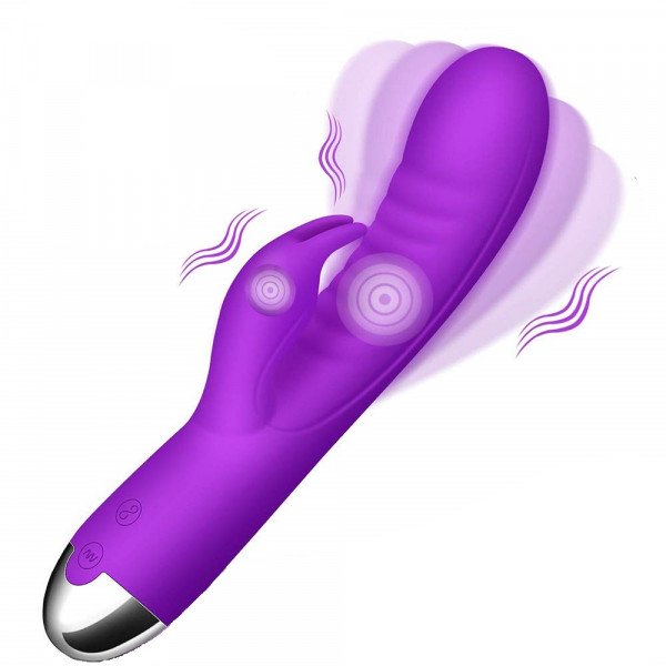 Daisy Vibrator, 10 Vibration Modes, Triggering, Silicone, USB, Purple, 21 cm, Good Vibes 6427885002051 Multifunkciós