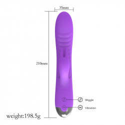 Daisy Vibrator, 10 Vibration Modes, Triggering, Silicone, USB, Purple, 21 cm, Good Vibes 6427885002051 Multifunkciós