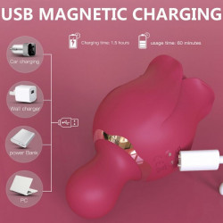 Bloom Vibrator, 18 Stimulating Modes, Silicone, USB, Red, 10.9 cm  6427885007728 Csiklóizgatók