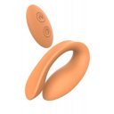 Glam Couple Vibrator, 7 Vibration Modes, Remote Control, Silicone, USB, Orange 8720365101137 Párvibrátor