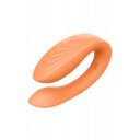 Glam Couple Vibrator, 7 Vibration Modes, Remote Control, Silicone, USB, Orange 8720365101137 Párvibrátor