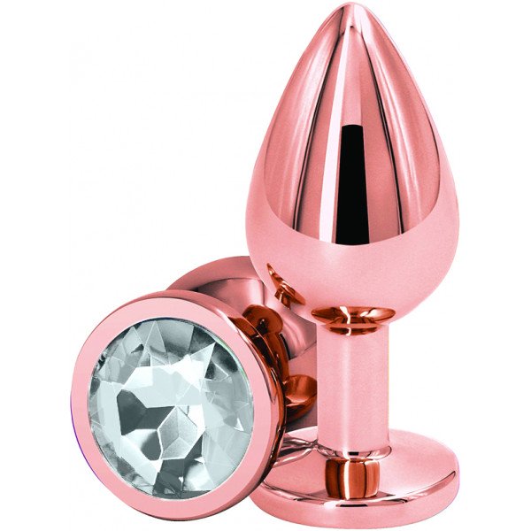 Charm Anal Plug Medium, Rose Gold, Clear Crystal 6427885015556 Anál