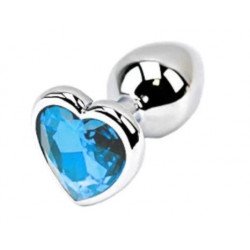 Hearty Buttplug, Medium, Silver/Light Blue 6427885015990 Anál Anál