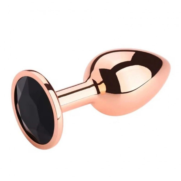 Anal Plug Charm Medium, Rose Gold, Black Crystal 6427885015549 Anál