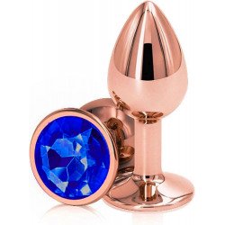 Anal Plug Charm Medium, Rose Gold, Dark Blue Crystal 6427885015617 Anál Anál