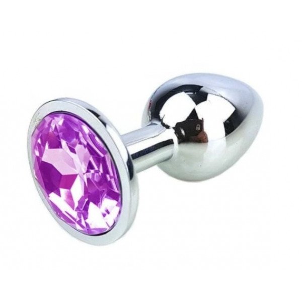 Metallic Anal Dop Buttplug Medium Silver /purple  6427885014344 Anál