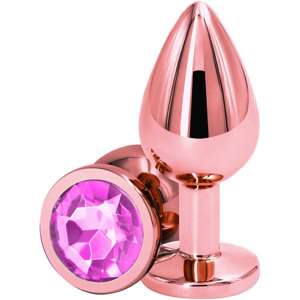 Anal Plug Charm Medium, Rose Gold, Light Pink Crystal 6427885015600 Anál