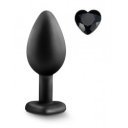 Anal Plug Brighty, Medium, Silicone, Black/Light Blue 6427885018625 Anál