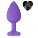 Anal Plug Brighty, Medium, Silicone, Black/Light Blue 6427885018625 Anál