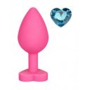 Anal Plug Brighty, Medium, Silicone, Black/Light Blue 6427885018625 Anál