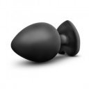 Anal Plug Brighty, Medium, Silicone, Black/Light Blue 6427885018625 Anál