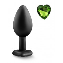 Anal Plug Brighty, Medium, Silicone, Black/Light Blue 6427885018625 Anál