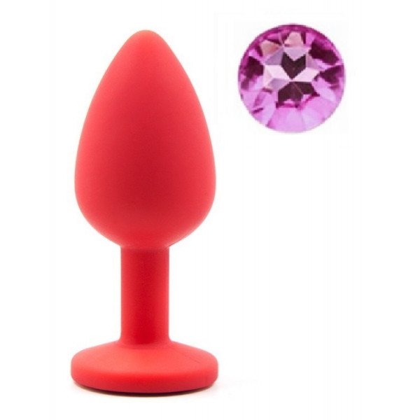 Anal Plug Silicone Buttplug, Medium, Red/Pink 6427885018496 Anál