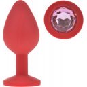 Anal Plug Silicone Buttplug, Medium, Red/Pink 6427885018496 Anál
