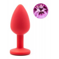 Anal Plug Silicone Buttplug, Medium, Red/Pink 6427885018496 Anál Anál