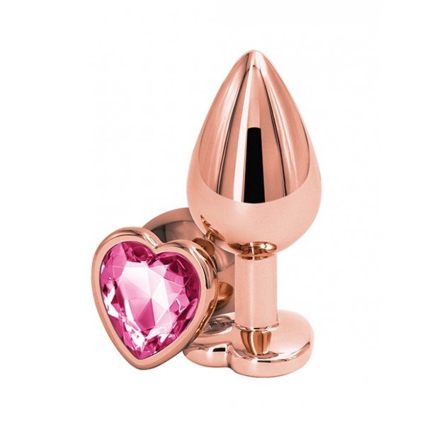 Dop Anal Metalic Large Heart Shape Rose Gold / Roz 6427885016720 Anál