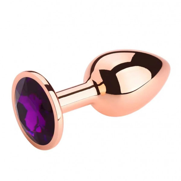 Anal Plug Charm Large, Rose Gold, Dark Purple Crystal 6427885015761 Anál
