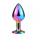 Metal Anal Plug, Large, Multicolor, Red Crystal 6427885015419 Anál