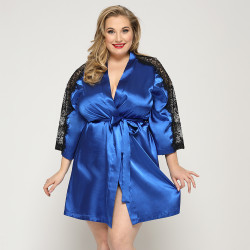 Royal Blue Satin Gown And Bikini XL / XXL  5000128035767 szett Női fehérnemű