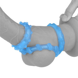 Set of 3 Lumino Play Penis Rings, TPE, Blue  6970260908405 Gyűrűk