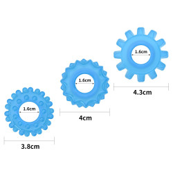 Set of 3 Lumino Play Penis Rings, TPE, Blue  6970260908405 Gyűrűk