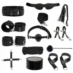 BDSM Fetish Essentials Set, 12 Pieces, Black 6427885004871 szett Fetish
