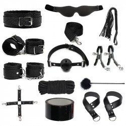 BDSM Fetish Essentials Set, 12 Pieces, Black 6427885004871 szett Fetish