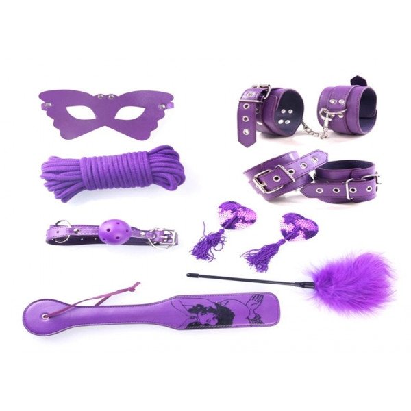 Please Me! 8 Piese Bondage Kit, Purple szett