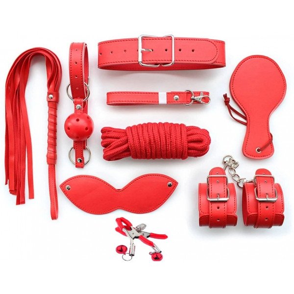 Dungeon Kit 8 Piece Bondage, Red 5000128027892 szett