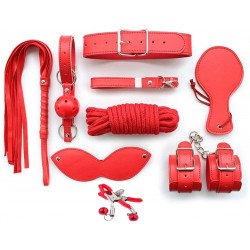 Dungeon Kit 8 Piece Bondage, Red 5000128027892 szett Fetish