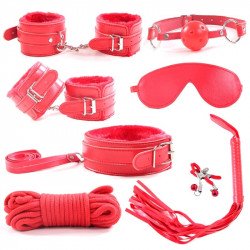 Fear Me! 10 Piece BDSM Kit, Red szett Fetish