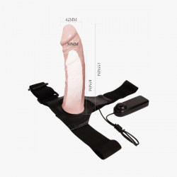 Strap-On Hollow Ultra Passionate Harness, Multispeed, TPR, Natural, 15.5 cm 6959532329988 Felcsatolható