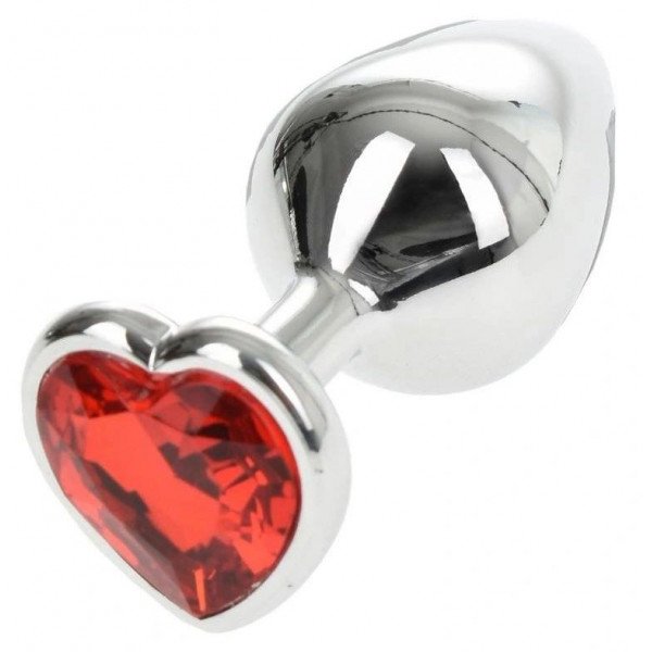 Hearty Buttplug, Medium, Silver/Red  6427885015907 Anál
