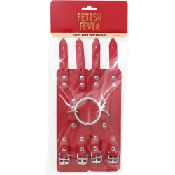 Fetish Fever - Cuffs with two buckles - Red  7422256284202 Bilincsek