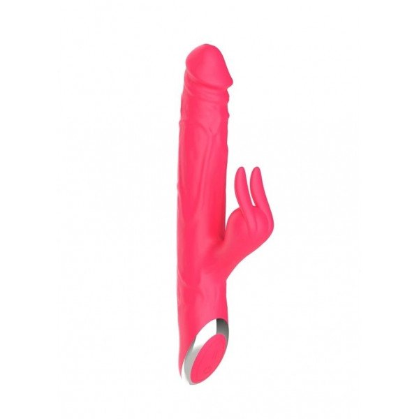 Midnight Rabbit Vibrator, 10 Thrusting Modes, 10 Vibration Modes, Silicone, USB, Rose, 24.5 cm 6427885013989 Vibrátorok