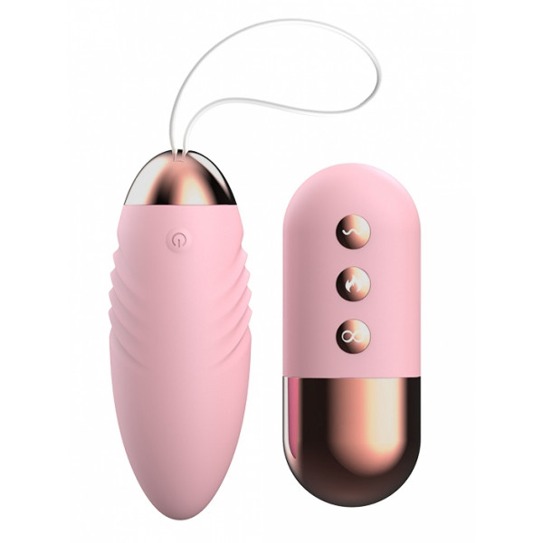 Egg Vibrator Pleasurable Remote Control, 10 Vibration Modes, Heating Function, Silicone, Pink, USB 6427885005984 Gésagolyók