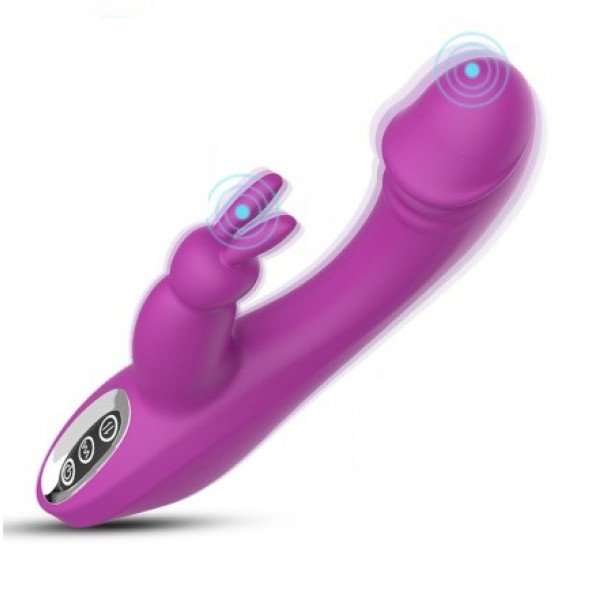 Rabbit Dream Vibrator, 10 Vibration Modes, Silicone, USB, Purple, 20.6 cm 5000128054591 Multifunkciós