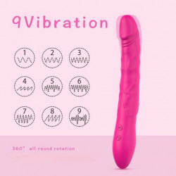 Eden Rotating Vibrator, 9 Vibration Modes & 9 Rotating Modes, Silicone, USB, Pink, 22.7 cm, Velvet Obsession 6427885007698 Multifunkciós