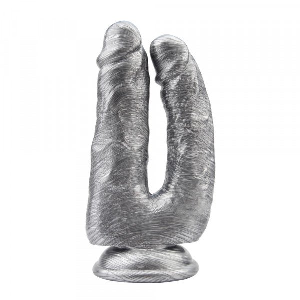 Double Cumming Dick Dildo With Silver PVC Suction Cup 17.5 Cm 759746665805 Dildo