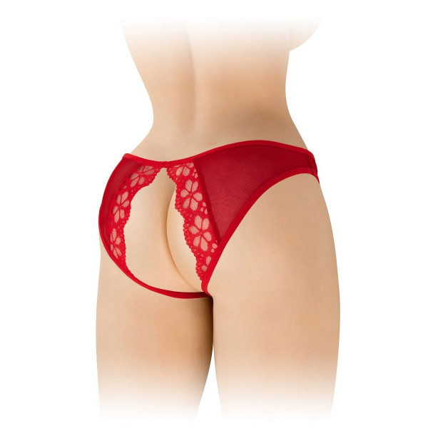 Ambre Crotchless Bikini, Red, S-L 3479222024014 Bugyi