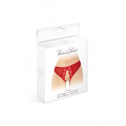 Ambre Crotchless Bikini, Red, S-L 3479222024014 Bugyi