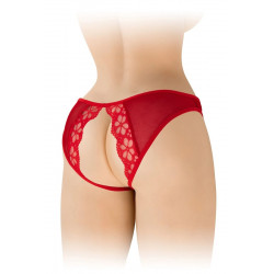 Ambre Crotchless Bikini, Red, S-L 3479222024014 Bugyi Bugyi