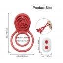 Rosa Penis Ring&Clit Stim, Remote Control, 9 Modes, Silicone, USB, Red 6427885017970 Csiklóizgatók