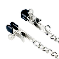 Metallic Silver Collar With Nipple Clamp  6970260906081 Fetish