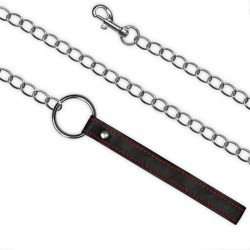 Ecological Leather Collar And Leash Black / Red  6970260905930 Fetish